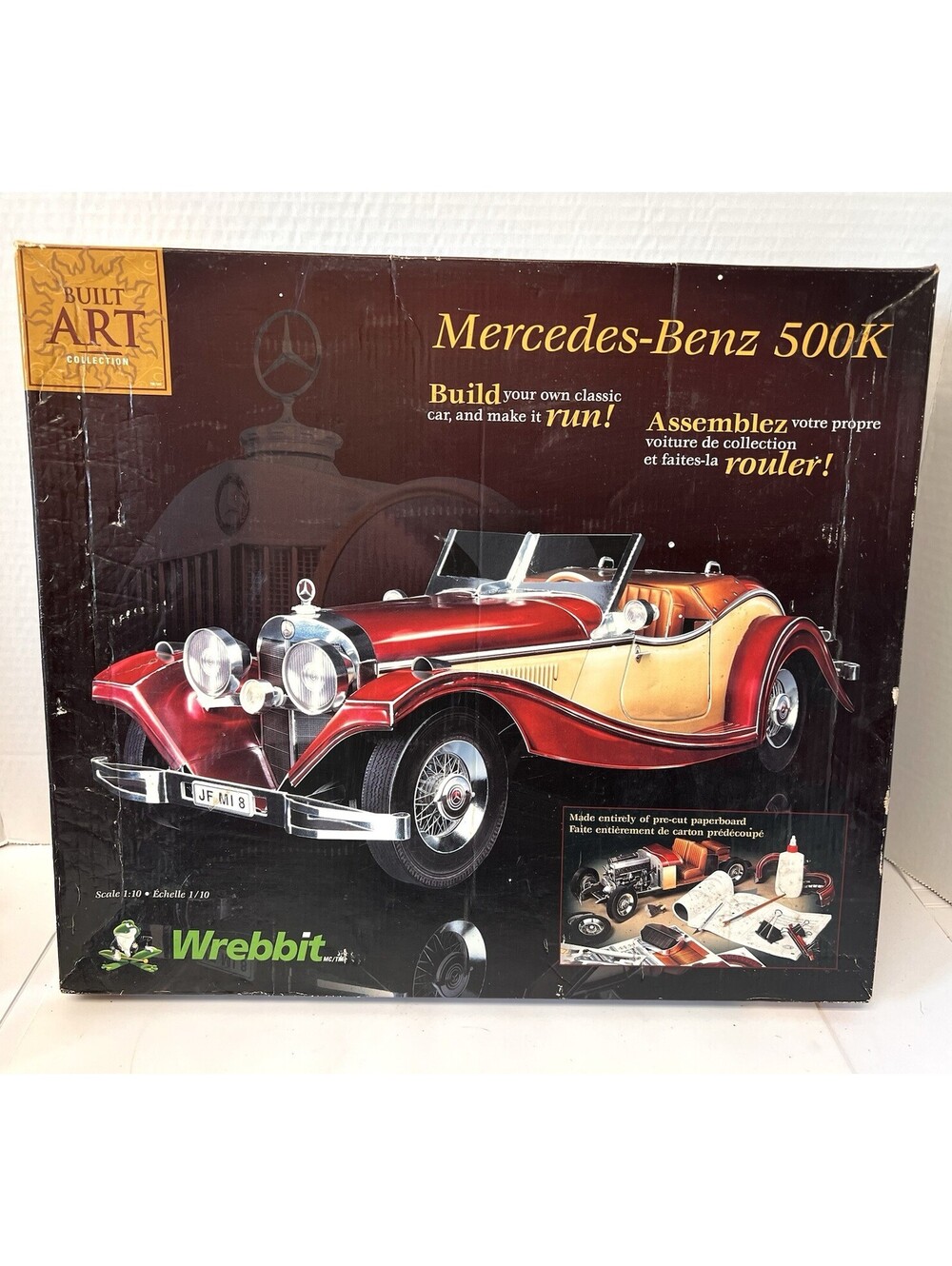 WREBBIT 1:10 Mercedes Benz Roadster 500K Model - Built Art Collection New Open